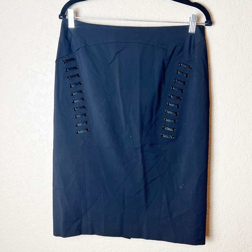 Lafeyette 148 New York black cotton blend skirt